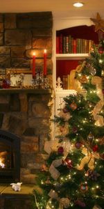 Holidays,New Year,Interior,Fir Trees,Christmas Xmas