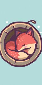 Hollow,Asleep,Sleeps,Fox,Art,Vector