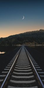 Horizonte,Ferrocarril,Noche,Naturaleza