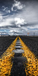 Asphalte,Balisage,Route,Horizon,Nature