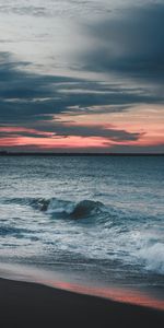 Nature,Horizon,Banque,Crépuscule,Rive,Le Surf,Surfer,Mer,Vague