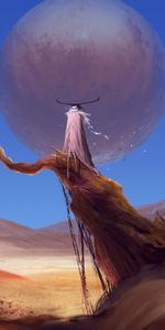 Horns,Desert,Cloak,Branch,Art