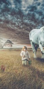 Flâner,Domaine,Champ,Promenade,Photoshop,Enfant,Divers,Cheval