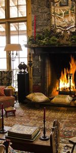 House,Christmas,Spruce,Fir,Coziness,Comfort,Chairs,Armchairs,Holidays,Fireplace