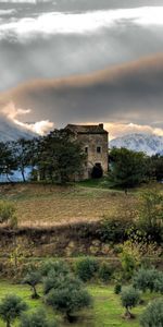 Paisaje,Montañas,Casas