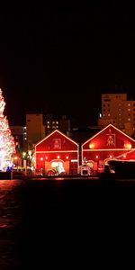 Fêtes,Sapins,Nouvelle Année,Maisons,Nuit