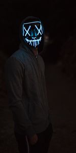 Human,Hoodies,Dark,Person,Hoodie,Mask,Neon