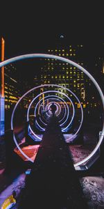 Human,Tunnel,Night,City,Silhouette,Person,Cities