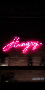 Hungry,Inscription,Words,Neon