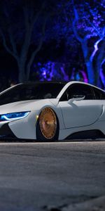 Бмв (Bmw),Тачки (Cars),I8,Вид Сбоку,Белый