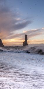 Iceland,Nature,Sunset,Vic,Surf,Atlantic Ocean