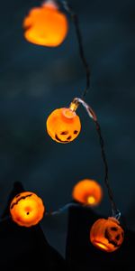 Illumination,Garland,Garlands,Light Bulbs,Dark,Pumpkin,Lighting,Halloween