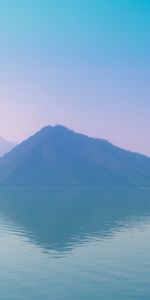 Island,Reflection,Fog,Hills,Nature,Sea