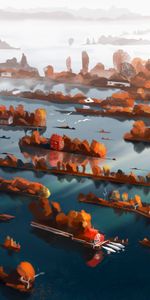 Island,Sea,Building,Autumn,Art