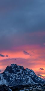 Sommet,Hauts,Couvert De Neige,Nature,Nuages,Snowbound,Sky,Montagnes,Coucher De Soleil,Italie