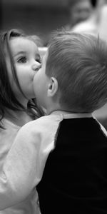 Kiss,Mood,Moods,Children,Boy,Love,Black And White,Girl