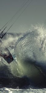 Kitesurfing,Wave,Athlete,Ocean,Sportsman,Sports,Sea