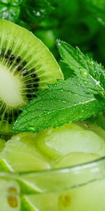 Menthe,Kiwi,Verre,Boire,Drops,Fruit,Boisson,Le Fruit,Nourriture