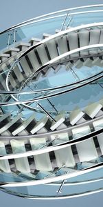 Ladder,Glass,Stairs,Circle,Metal,3D