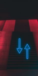 Ladder,Pointer,Arrows,Dark,Stairs,Neon