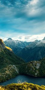 Lake,Fjordland National Park,Nature,Mountains,New Zealand