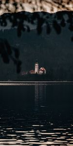 Lake,Forest,Branches,Nature,Dark,Church