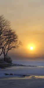 Sol,Lago,Invierno,Amanecer,Hielo,Nieve,Naturaleza,Árboles