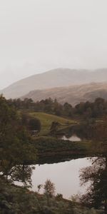 Les Collines,Collines,Brouillard,Lac,Montagnes,Nature,Paysage