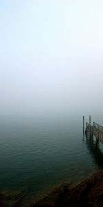 Lake,Pier,Fog,Descent,Unknown,Obscurity,Nature