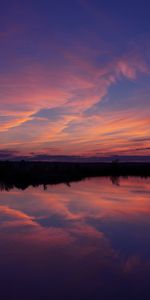 Réflexion,Crépuscule,Lac,Coucher De Soleil,Sombre,Paysage