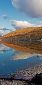 Dégager,Nature,Réflexion,Rive,Banque,Je Vois,Montagnes,Lac,Conseil,Planche,Galet