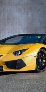 Ламборджини (Lamborghini),Roadster,Hamann,Lb834,Aventador,Тачки (Cars),Вид Сбоку,Желтый