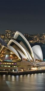 Landmark,Opera,Rivers,Sight,Evening,Theatre,Australia,Cities