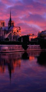 Villes,Nuages,Coucher De Soleil,Rivières,Paysage