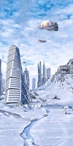 Landscape,Cities,Snow,Fantasy