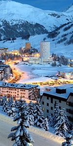 Landscape,Cities,Winter,Mountains,Snow