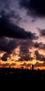 Nuages,Coucher De Soleil,Paysage