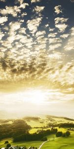 Nubes,Puesta Del Sol,Los Campos,Paisaje