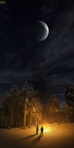 Landscape,Fire,Moon