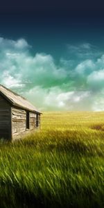 Landscape,Houses,Sky,Clouds,Fields,Pictures