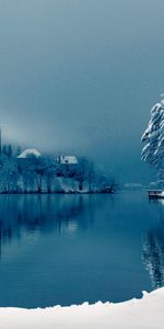 Landscape,Houses,Snow,Lakes