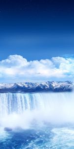 Landscape,Mountains,Clouds,Waterfalls,Moon,Fantasy