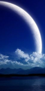 Landscape,Mountains,Sea,Clouds,Moon,Fantasy