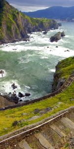 Landscape,Mountains,Sea,Waves