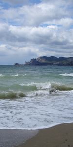 Landscape,Mountains,Sea,Waves,Beach