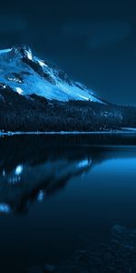 Nature,Nuit,Lacs,Paysage,Lune