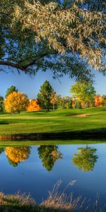 Landscape,Rivers,Autumn,Trees