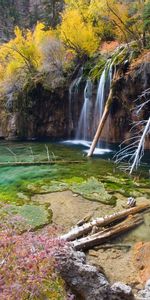 Водопады,Река,Пейзаж,Осень