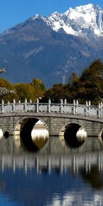 Ríos,Montañas,Paisaje,Puentes,Asia