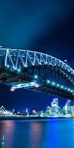 Landscape,Rivers,Bridges,Night